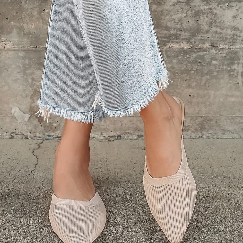 Lulus soft mule nude flats